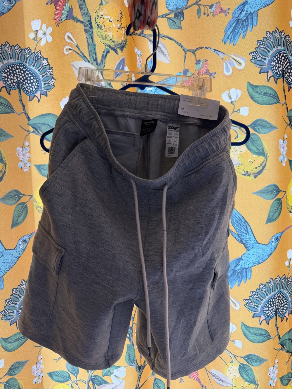 American Eagle Outfitters Heather Gray Drawstring Hybrid Shorts